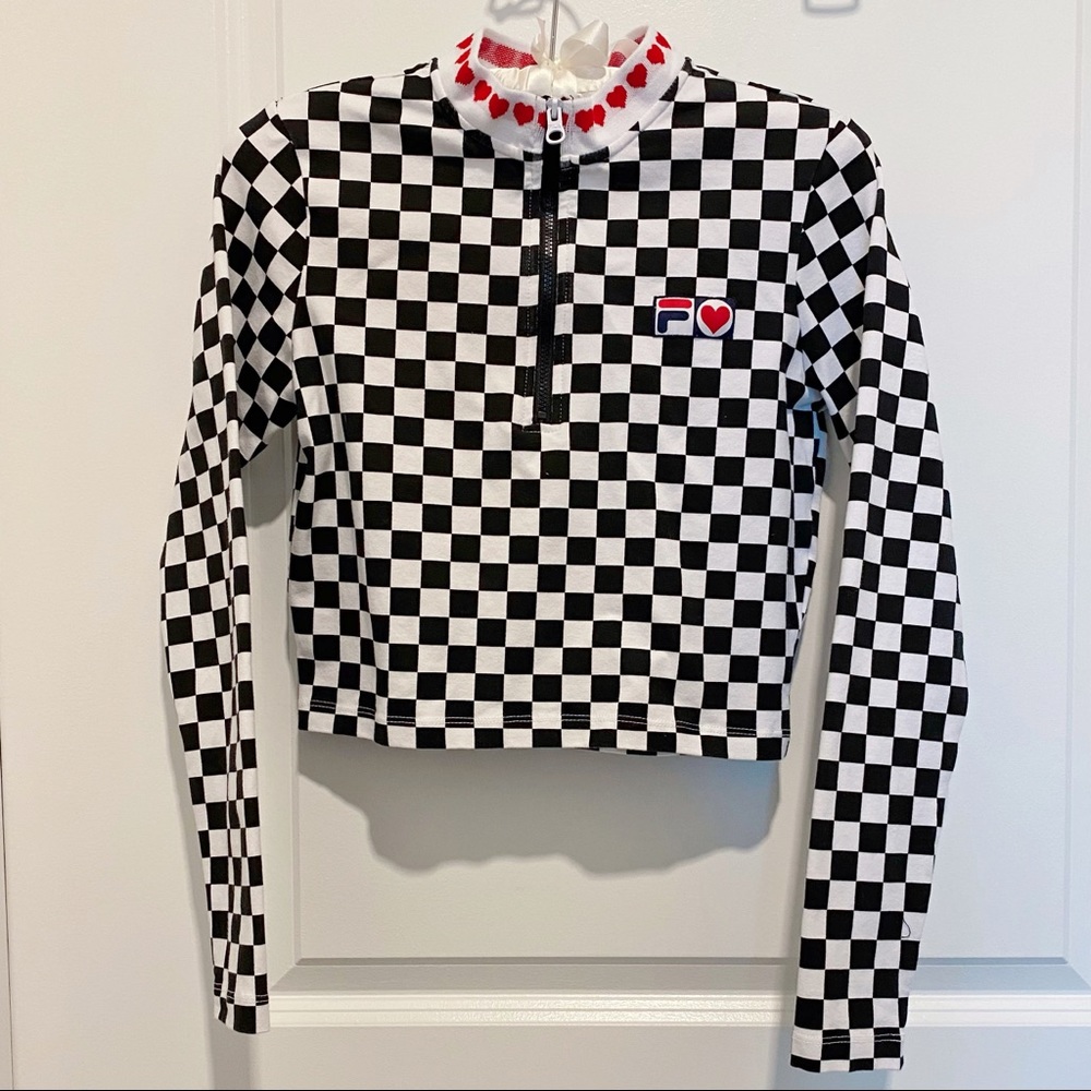 FILA x Disney Queen of Hearts Checkered Crop Top